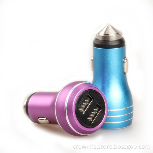Mobile phone 2 usb port 12v output portable 2 in 1 car charger